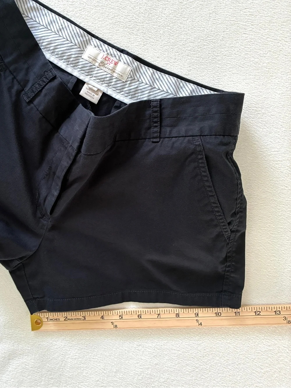 J.Crew Broken-In Shorts Women’s 6 Black Low Rise Cotton Classic Casual Preppy